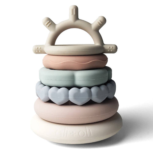 Silicone Stacking Ring Sensory Play Tower Toy (6-pc) Sun