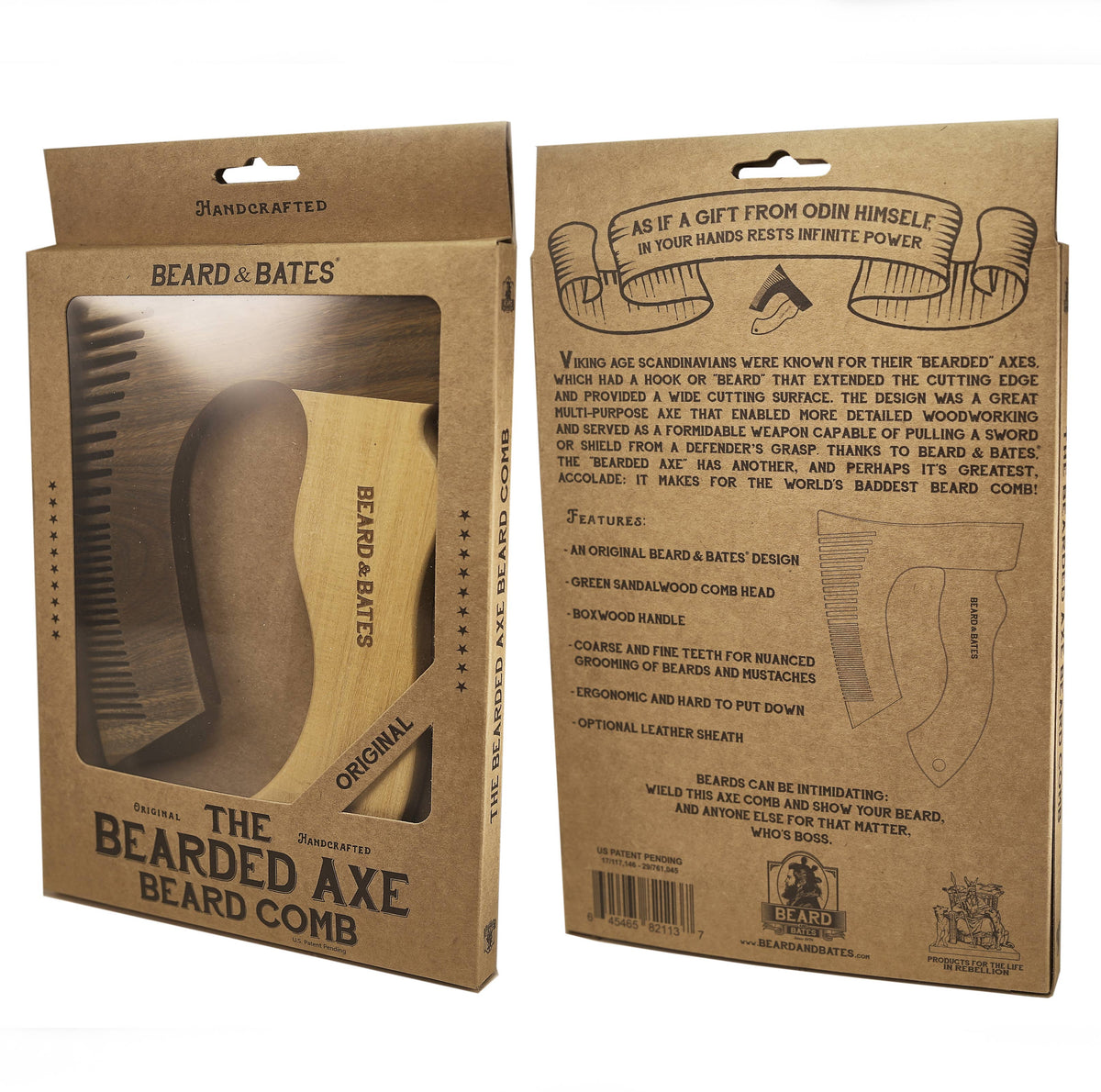 THE BEARDED AXE BEARD COMB - ORIGINAL