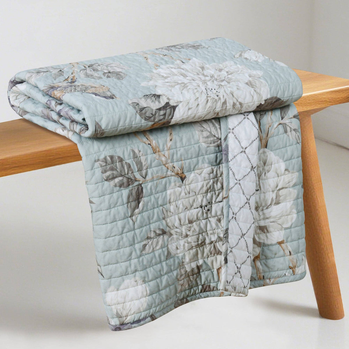 Belvedere Blue Quilted Throw