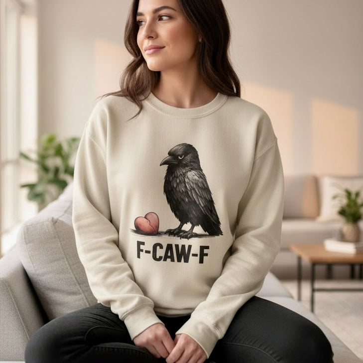 Grumpy Crow with Broken Heart Sweatshirt