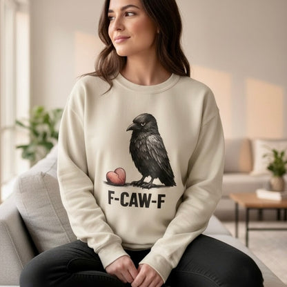 Grumpy Crow with Broken Heart Sweatshirt