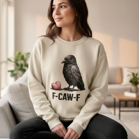 Grumpy Crow with Broken Heart Sweatshirt