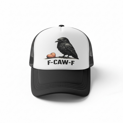 Grumpy Crow with Broken Heart Trucker Hat