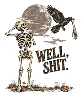 Well, Shit  Halloween Sticker