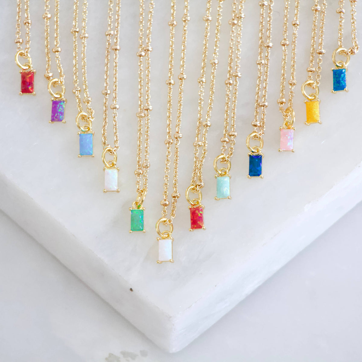 Opal Birthstone Necklace 