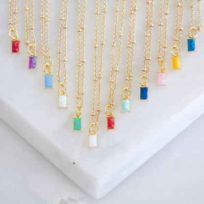 Opal Birthstone Necklace 