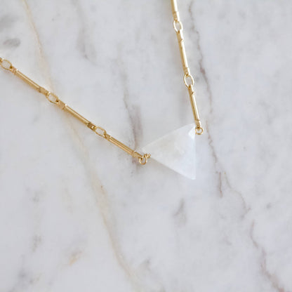 Moonstone Triangle Necklace  