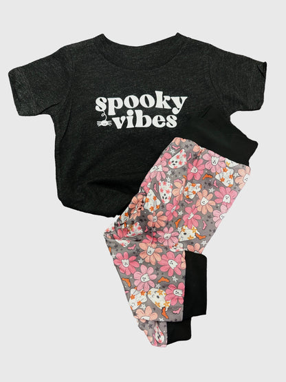 Halloween • Baby/Toddler Joggers • Floral Ghosts