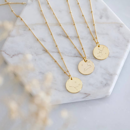 Zodiac Sign Coin Necklace