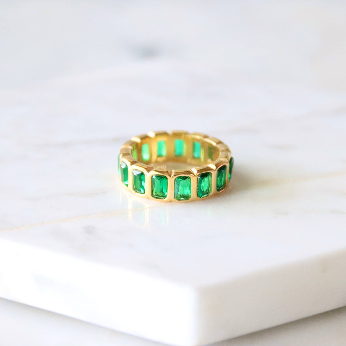Emerald Cut Eternity Band - Waterproof