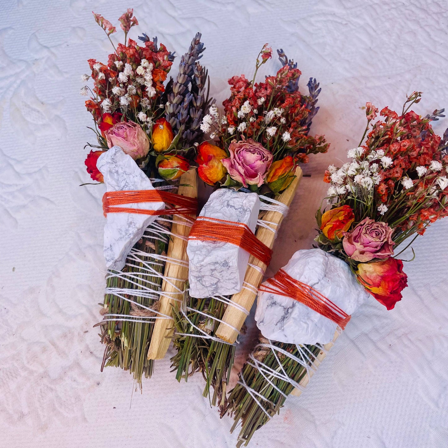 Hand Wrapped Floral Smudge Bundle