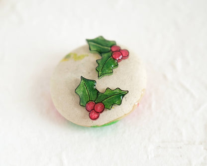 Christmas Holly Leaves Earrings