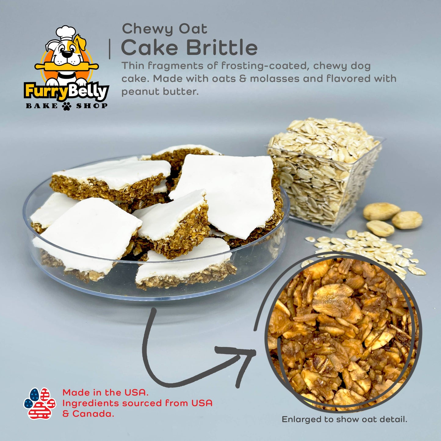 Frosted Chewy Oat Cake Brittle, 10 oz. pkg.