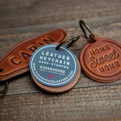American Flag Leather Keychain