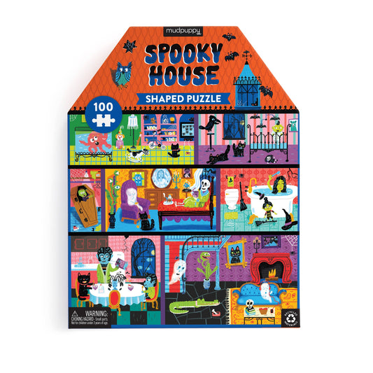 Spooky Halloween House 100 Piece House-Shaped Puzzle