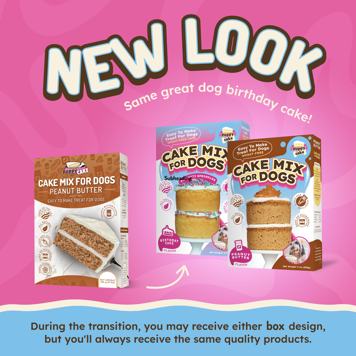 Puppy Cake - Dog Birthday Cake Mixes with Icing