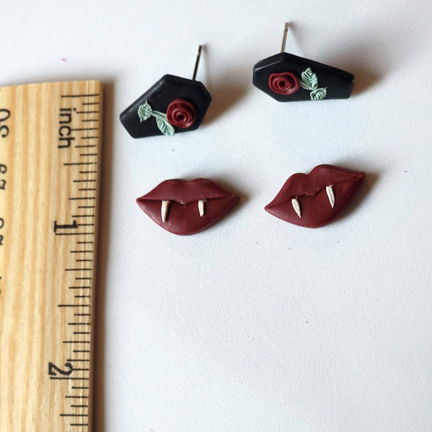 Spooky Halloween Vampire Costume Stud Earring Set, Vampire