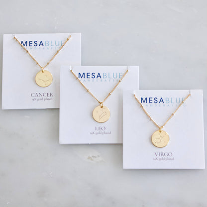 Zodiac Sign Coin Necklace