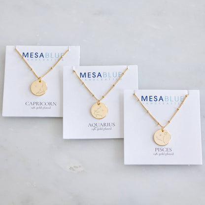 Zodiac Sign Coin Necklace