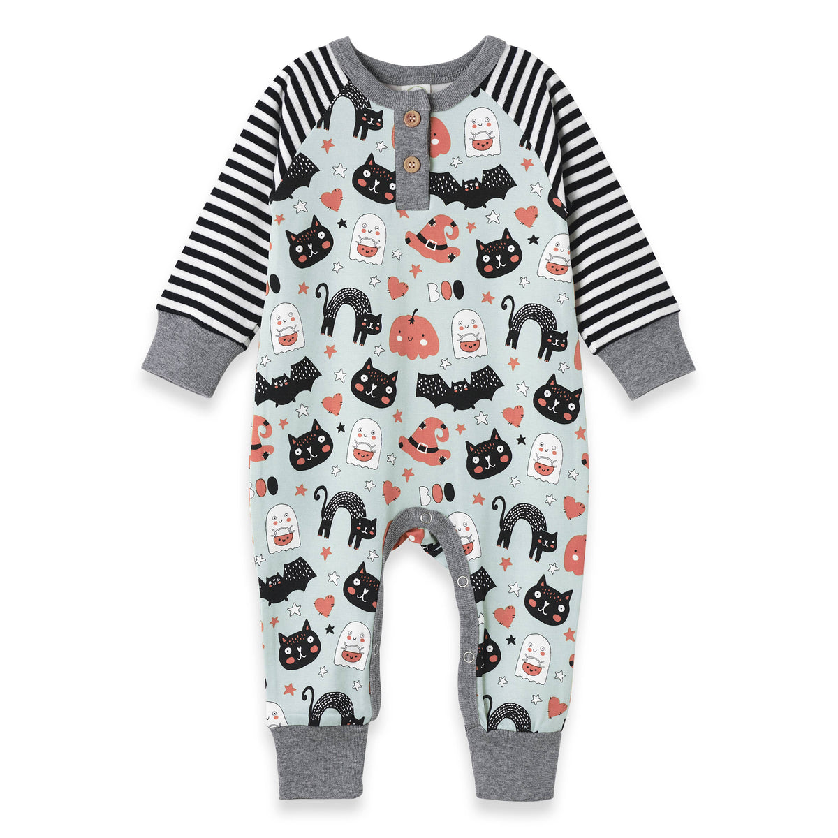Halloween 🎃 Baby Romper – Soft Bamboo Henley Style