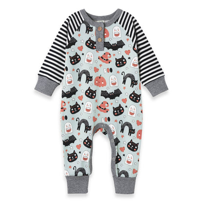 Halloween 🎃 Baby Romper – Soft Bamboo Henley Style