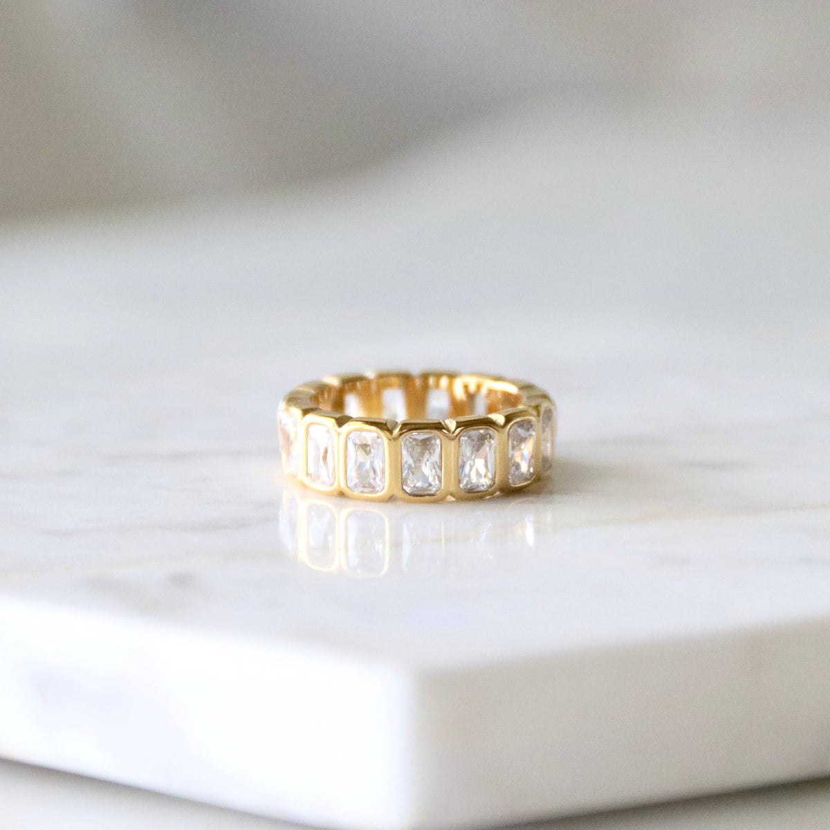 Emerald Cut Eternity Band - Waterproof