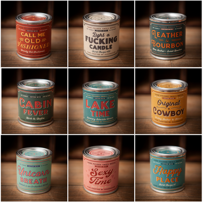 Leather & Bourbon Soy Paint Can Candle