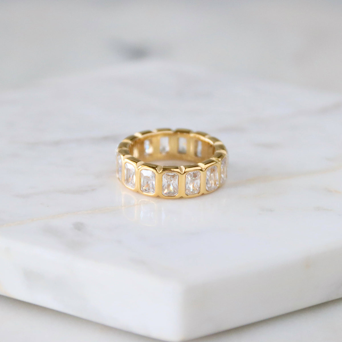 Emerald Cut Eternity Band - Waterproof
