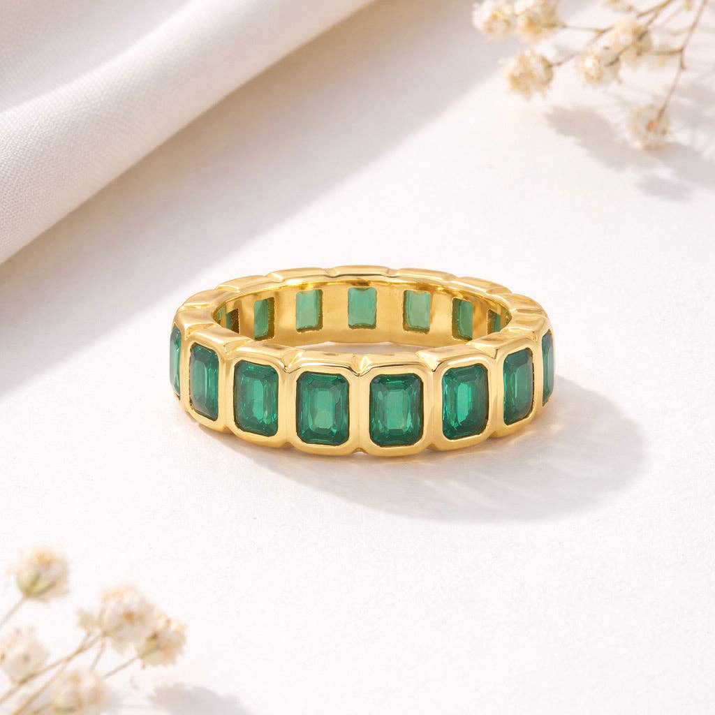 Emerald Cut Eternity Band - Waterproof