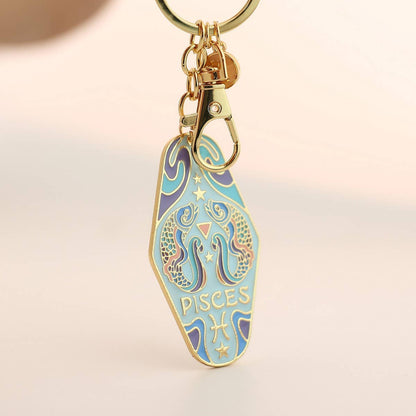 Zodiac Motel Keychain – Retro Enamel