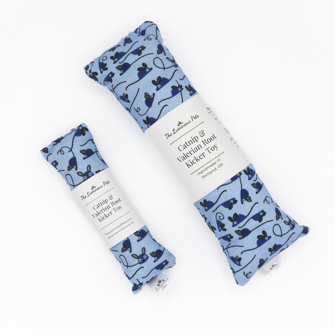 Catnip with Valerian Root Cat Toy | Blue Mice Cat Kicker