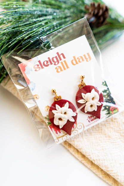 Elegant Christmas Bouquet Earrings |Christmas Floral Earring