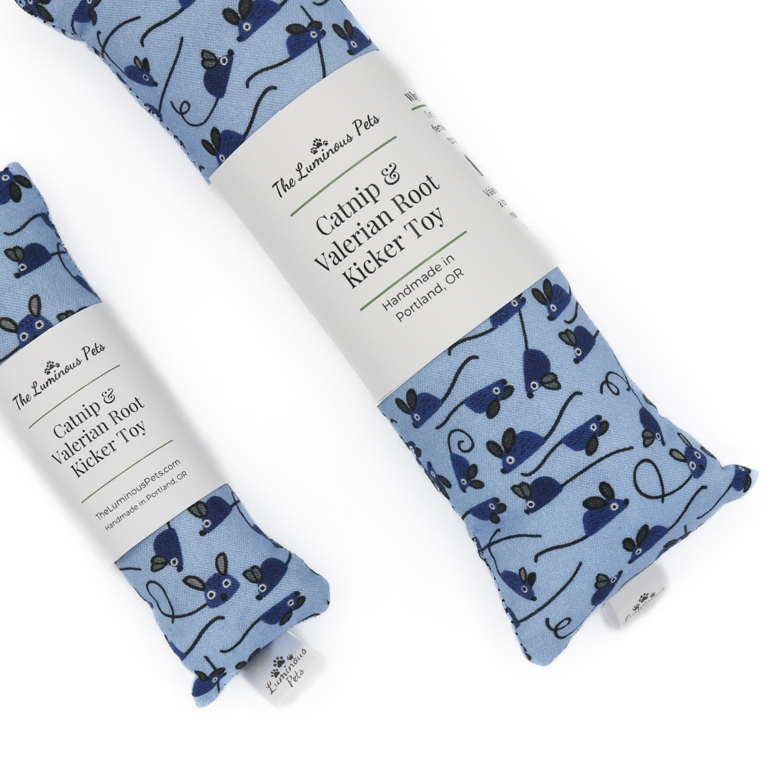 Catnip with Valerian Root Cat Toy | Blue Mice Cat Kicker