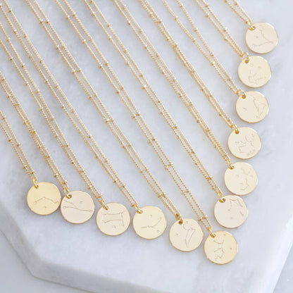 Zodiac Sign Coin Necklace