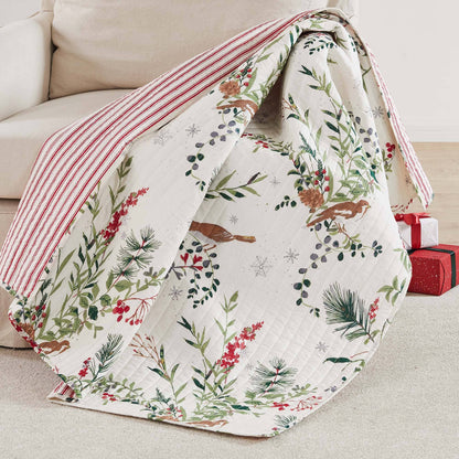 Winterberry Forest Quilted Throw Blanket