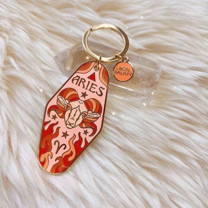 Zodiac Motel Keychain – Retro Enamel