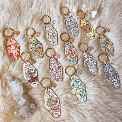 Zodiac Motel Keychain – Retro Enamel