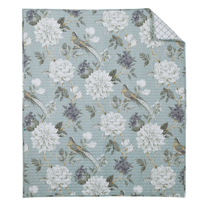 Belvedere Blue Quilted Throw
