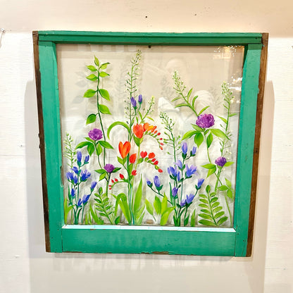 Wildflowers on Rustic Window (Thurs, April 25th)
