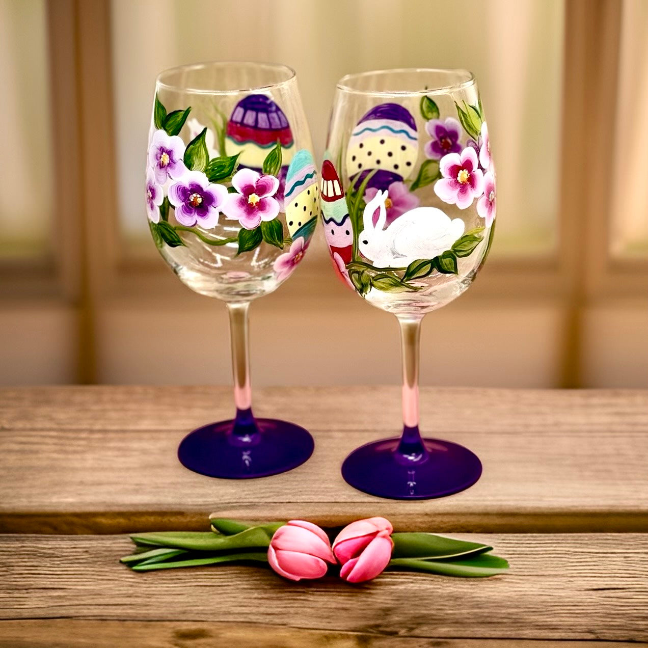 Sip & Paint - Bunny and Eggs Wine Glass (Thurs, March 28th)