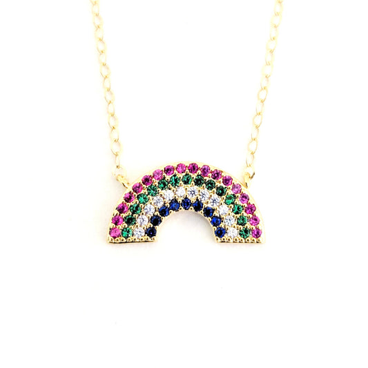 Rainbow Pave Necklace