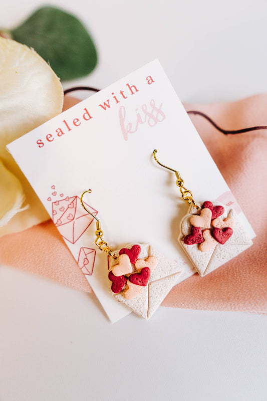 Bursting Heart Envelope Earrings | Valentine's Day Earrings