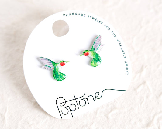 Hummingbird Stud Earrings - Winter 2024 Collection